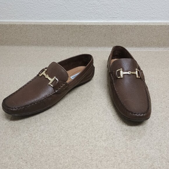 NWOB Steve Madden Zorzi Men\'s 10.5 Leather Loafer Brazil Brown Slip On Comfort main image 5